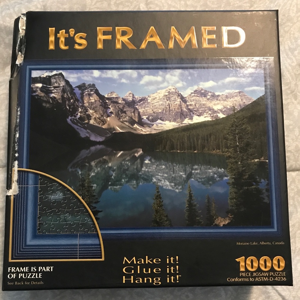 New It’s Framed 1000 Piece Puzzle Lake Morain Alberta Canada